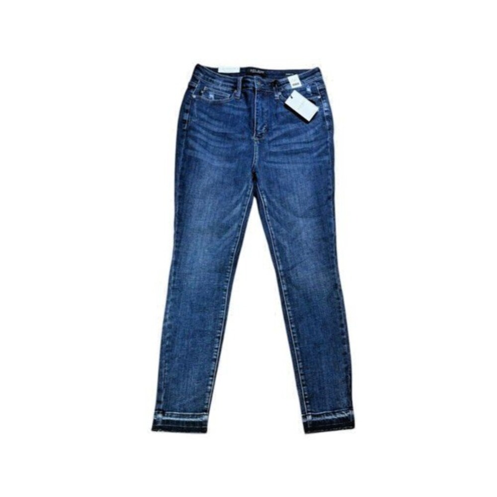 Judy Blue High Rise Skinny Jeans Womens Size 11/30 Denim Distressed Hem JB88417
